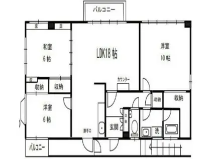 NSビル3階(3LDK/3階)の間取り写真