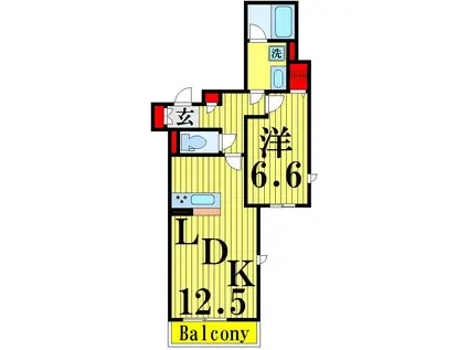 グレイスメゾン(1LDK/2階)の間取り写真