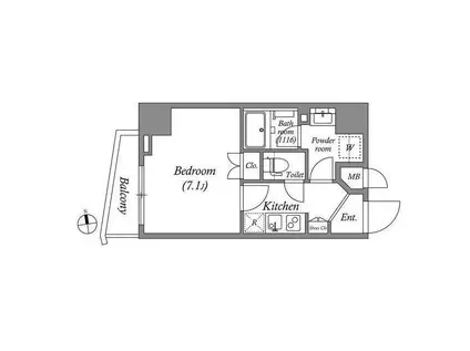 オーパスホームズ大泉学園II(1K/7階)の間取り写真