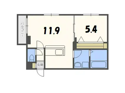 アンジュ・サンティエ(1LDK/2階)の間取り写真