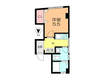 ときわコーポ(1K/3階)の間取り写真