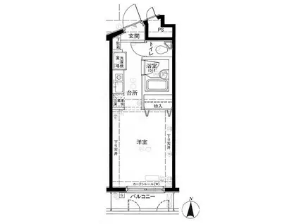 メインステージ新中野駅前(ワンルーム/4階)の間取り写真