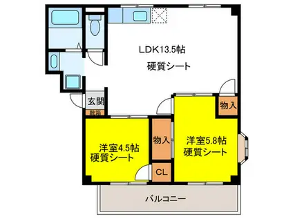 グローパレスII(2LDK/2階)の間取り写真