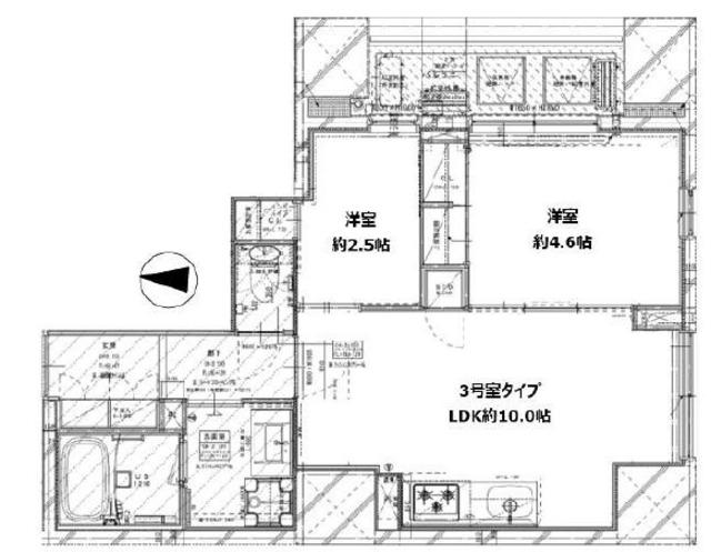 GARDEN XAVIS木場(2LDK/13階)の間取り写真