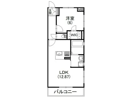 フォンターナ(1LDK/2階)の間取り写真