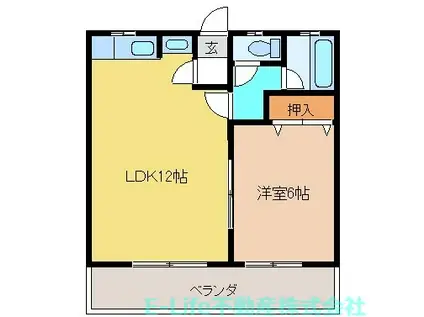 タウン前田(1LDK/1階)の間取り写真