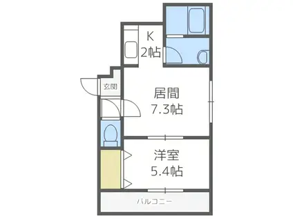 MOONFACE(1LDK/2階)の間取り写真