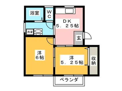 はいむコーエイ(2DK/1階)の間取り写真