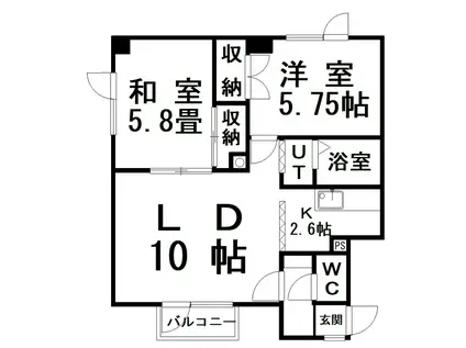 ファミールハウス(2LDK/2階)の間取り写真
