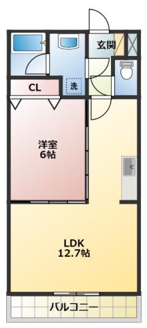 ＪＲ東海道本線 愛野駅(静岡) 徒歩4分 4階建 築21年(1LDK/4階)の間取り写真