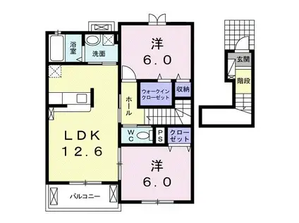 カーサ・エレガンテIII(2LDK/2階)の間取り写真