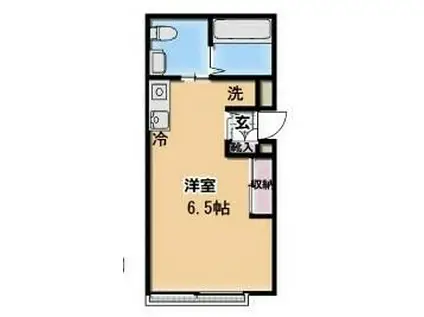 ヴォワリエ(ワンルーム/1階)の間取り写真