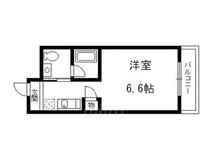 シティハウス丹波橋(1K/2階)の間取り写真