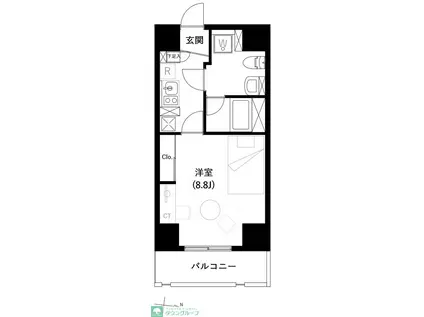 ACCESS湘南平塚(1K/12階)の間取り写真