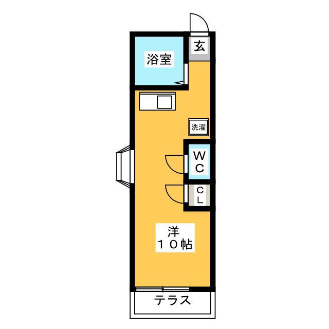 グリーンシャトー(ワンルーム/1階)の間取り写真
