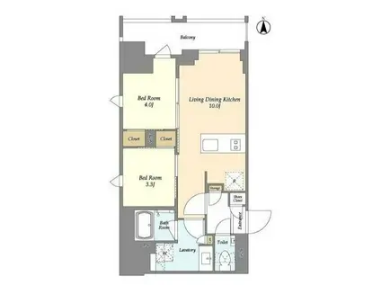 ドゥーエ府中I(2LDK/10階)の間取り写真