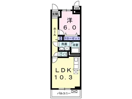 メゾン若江東(1LDK/3階)の間取り写真