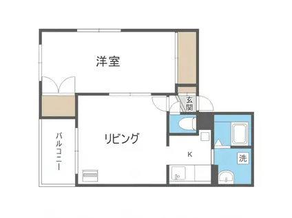 HARAX山鼻A号棟(1LDK/4階)の間取り写真