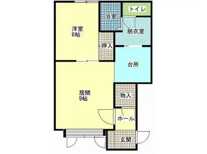 パステル(1LDK/2階)の間取り写真