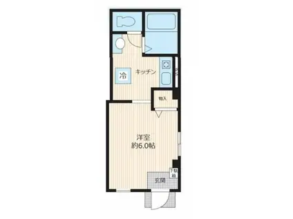 スプリングマンション(ワンルーム/1階)の間取り写真