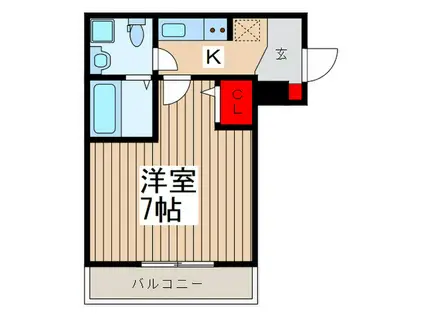 AILE東大宮(1K/3階)の間取り写真