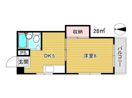 O´SRESIDENCE森之宮(1DK/1階)の間取り写真