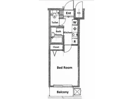 菱和パレス高輪台(1K/5階)の間取り写真