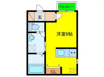 レジデンス駒ヶ林ウエスト(ワンルーム/2階)の間取り写真