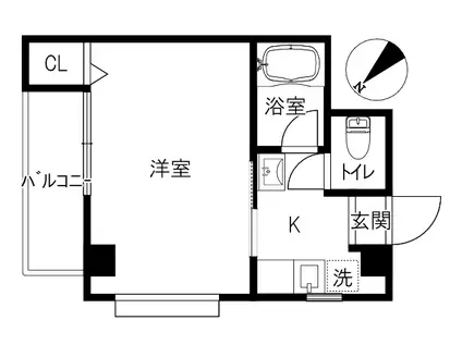 ハイデンス浅の川(1K/5階)の間取り写真