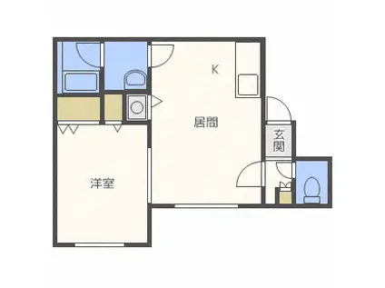 BLUME(1LDK/3階)の間取り写真