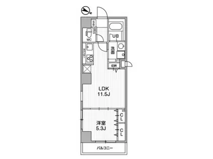 ALTERNA北品川(1LDK/8階)の間取り写真