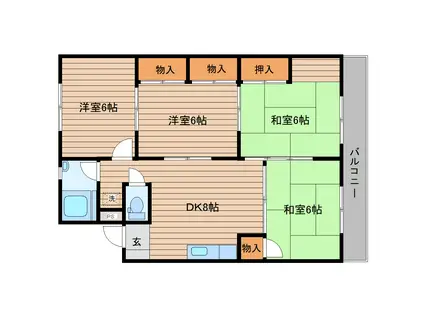 幸町菅原マンション(4DK/2階)の間取り写真