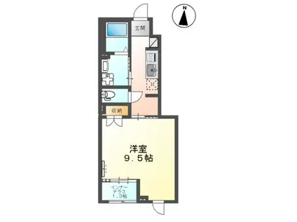 ポルテ・ボヌール(1K/1階)の間取り写真