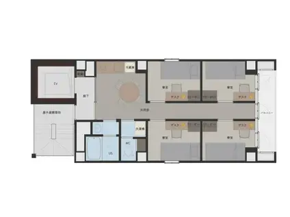 U SHARE WASEDA WC1(ワンルーム/6階)の間取り写真