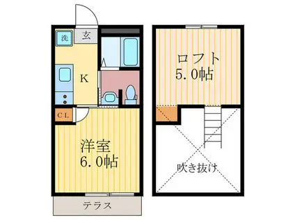ロフティ西院(1K/1階)の間取り写真