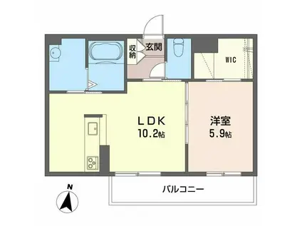 ブルックスターIV(1LDK/2階)の間取り写真