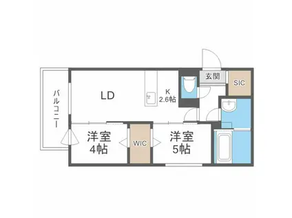 DOMAIN23 ドメイン23(2LDK/1階)の間取り写真