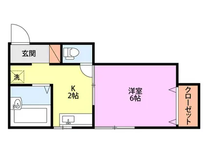 コーポKEN(1K/2階)の間取り写真