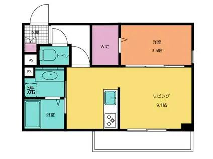 SING WITH ME(1LDK/3階)の間取り写真