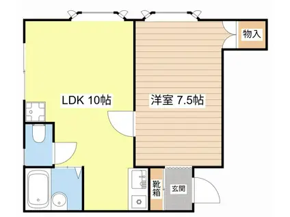 コーポ山本(1LDK/3階)の間取り写真