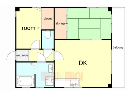 クレスト羽坂(2DK/3階)の間取り写真