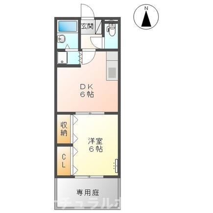 アイランドTAKASHI(1DK/1階)の間取り写真