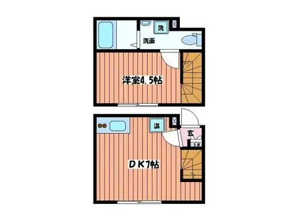 ザンパータ(1DK/2階)の間取り写真