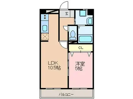 パンダビル(1LDK/9階)の間取り写真