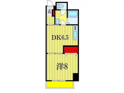オーキッドレジデンス千葉中央(1DK/6階)の間取り写真