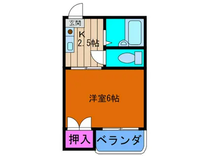 シミズ21(1K/4階)の間取り写真