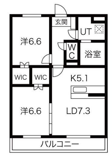 フォルテコート本郷町(2LDK/1階)の間取り写真