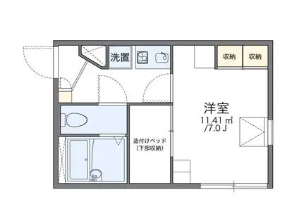 レオパレスアールズコート(1K/1階)の間取り写真
