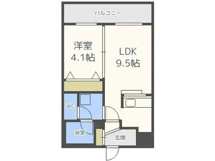 MAHALO OHASHI HOKUDAI 旧ヴェール北大(1LDK/4階)の間取り写真