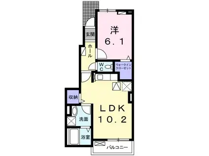 アルベンセII(1LDK/1階)の間取り写真